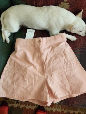 NEW -60% COTTON/40%LINEN 'Girl and the Sun' HighWaist, light Coral, Size M